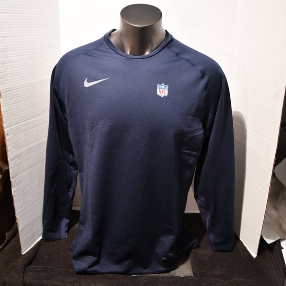 Nike NFL Long Sleeve Navy Slight Compression Shirt New With Tags MRP 65.00 L-4Xl - Picture 2 of 7